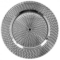 13" Silver Polypropylene Electroplated Charger Plate
