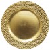  13" Round Gold Hammered Plastic Charger Plate