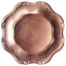 13" Rose Gold Baroque Round Plastic Charger Plate