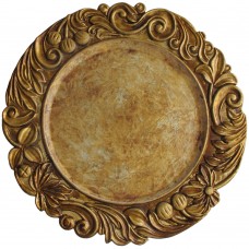 14" Round Gold Aristocrat Plastic Charger Plate