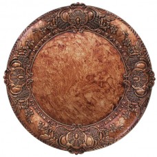 14" Round Copper Embossed Plastic Charger Plate