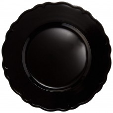 13" Round Black Regency Plastic Charger Plate