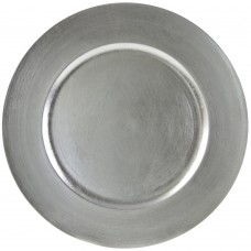 13" Lacquer Round Silver Charger Plate