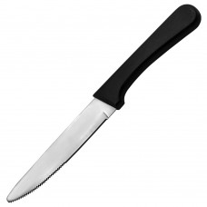 Steak Knife with Black Plastic Handle