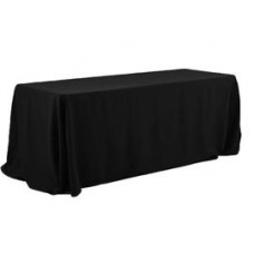 Polyester 90"x156" Rectangular Tablecloth Black