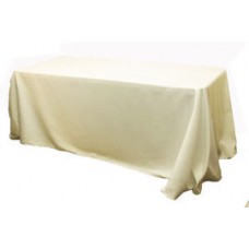 Polyester 90"x156" Rectangular Tablecloth Beige