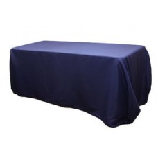 Polyester 90"x156" Rectangular Tablecloth Navy Blue