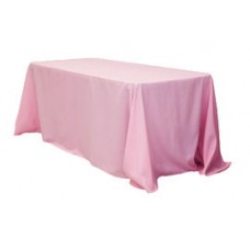 Polyester 90"x156" Rectangular Tablecloth Pink