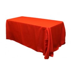 Polyester 90"x156" Rectangular Tablecloth Red
