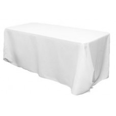 Polyester 90"x156" Rectangular Tablecloth White