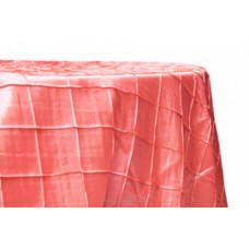 Pintuck 132" Round Tablecloth Coral
