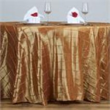 Pintuck 132" Round Tablecloth Gold
