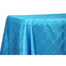 Pintuck 90x156" rectangular Tablecloth Aqua Blue