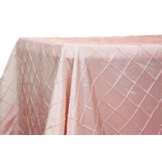 Pintuck 90x156" rectangular Tablecloth Blush