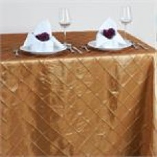 Pintuck 90x156" rectangular Tablecloth Gold