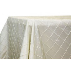 Pintuck 90x156" rectangular Tablecloth Ivory