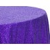 Sequin 120" Round Tablecloth Purple