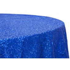Sequin 120" Round Tablecloth Royal Blue