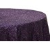 Sequin 132" Round Tablecloth Plum