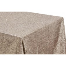 Sequin 90"x132" Rectangular Tablecloth Champagne