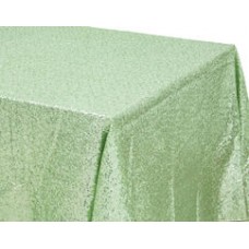 Sequin 90"x132" Rectangular Tablecloth Mint Green