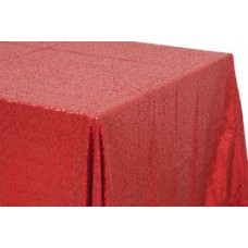 Sequin 90"x132" Rectangular Tablecloth Red