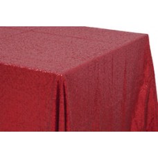 Sequin 90"x156" Rectangular Tablecloth Apple Red