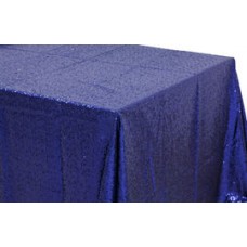Sequin 90"x156" Rectangular Tablecloth Navy Blue