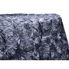 Rossette 120" Round Tablecloth Pewter
