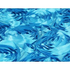 Rossette 132" Round Tablecloth Aqua Blue