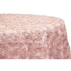 Rossette 132" Round Tablecloth Blush/Rose Gold
