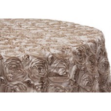 Rossette 132" Round Tablecloth Champagne