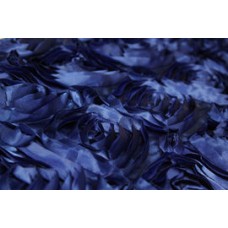 Rossette 132" Round Tablecloth Navy Blue