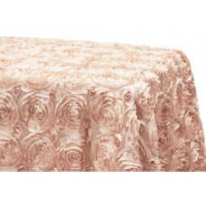 Rossette 90"x132" rectangular Tablecloth Blush/Rose Gold