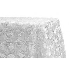 Rossette 90"x156" rectangular Tablecloth White