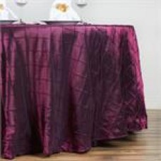 Pintuck 132" Round Tablecloth Burgundy
