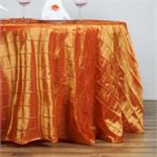 Pintuck 132" Round Tablecloth Orange