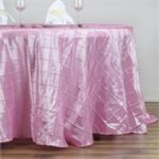 Pintuck 132" Round Tablecloth Pink