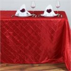 Pintuck 90x156" rectangular Tablecloth Red