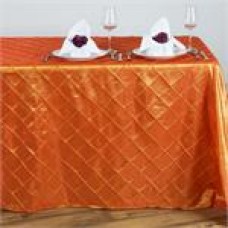 Pintuck 90x156" rectangular Tablecloth Orange
