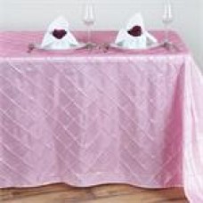 Pintuck 90x156" rectangular Tablecloth Pink