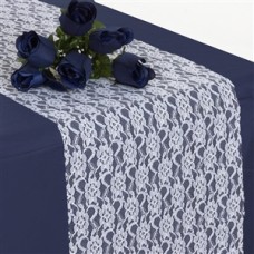 White Floral Lace Runner 12” x 108”